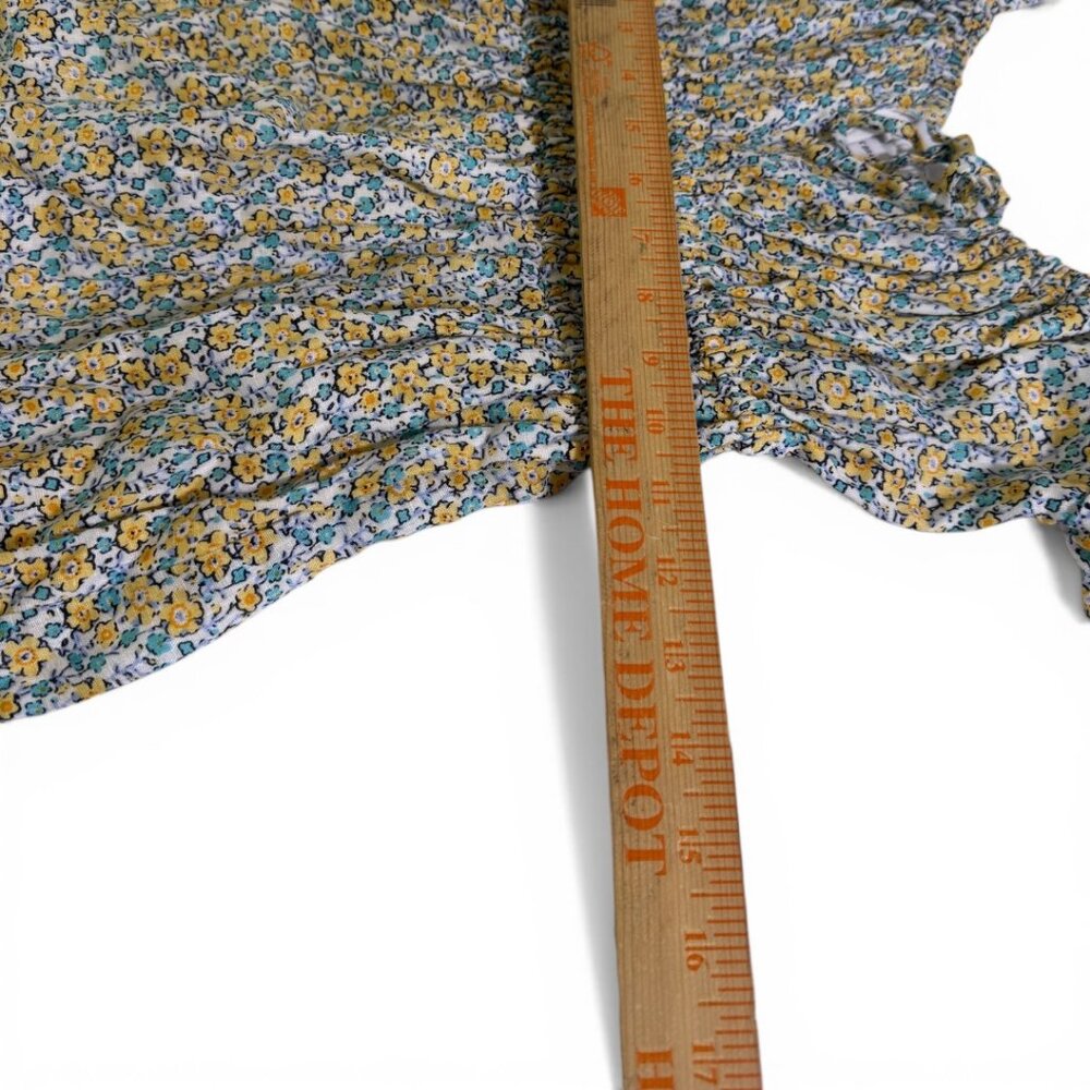 Faithfull The Brand Terina Midi Dress Sabinosa Floral Blue Smocked Size 6 - Picture 8 of 11